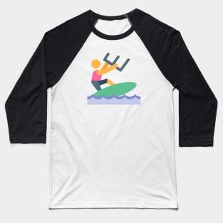 Kite Surfing Tribute Design Baseball T-Shirt